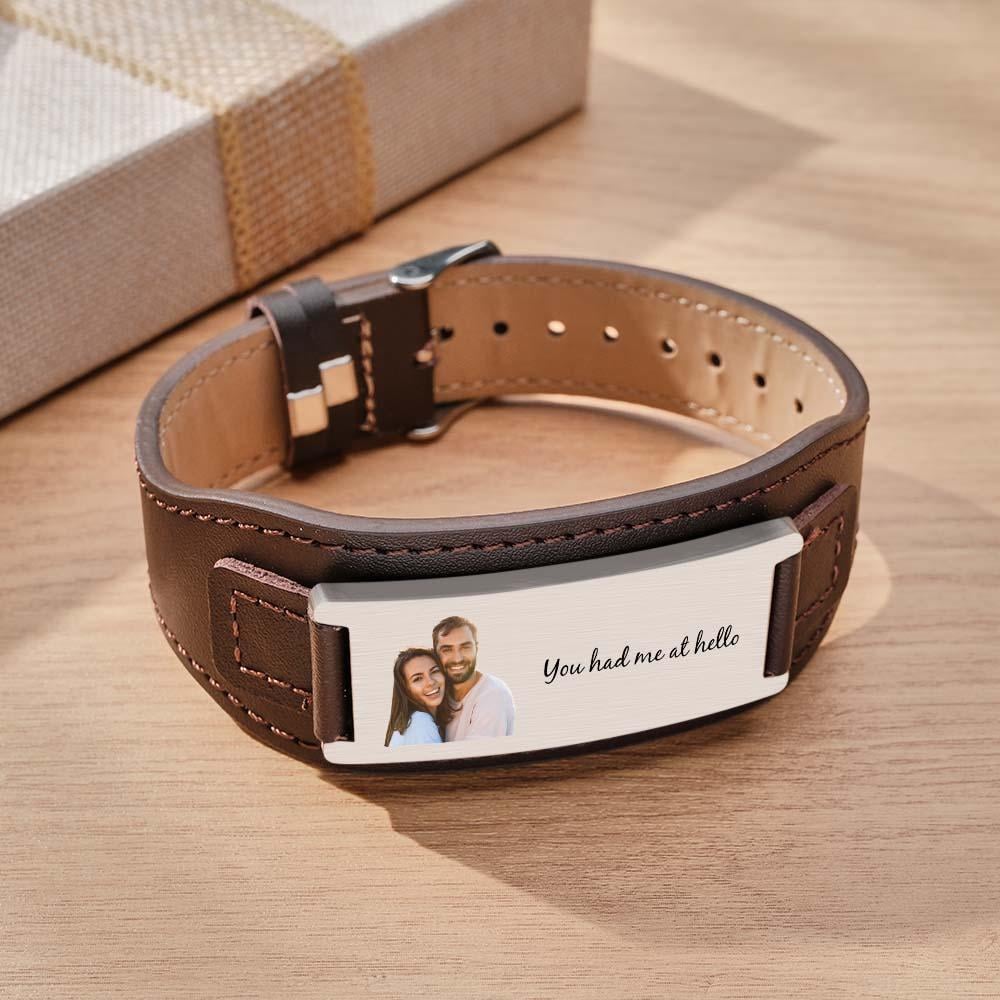 🎇✨Custom Engraved Bracelet Simple Leather Gifts for Men