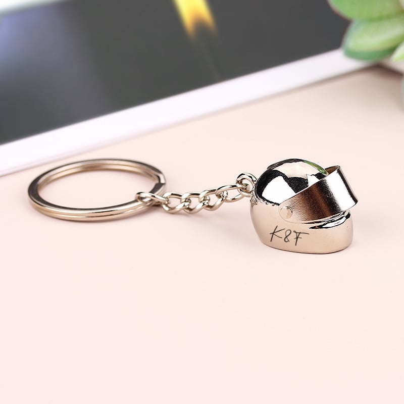 Custom Name Motorcycle Helmet Keyring