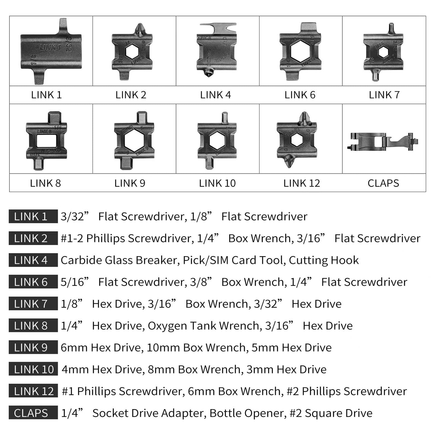 29 in 1 Stainless Steel Multifunctional Bracelet