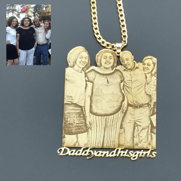 Custom Photo Engraved Pendant Necklace