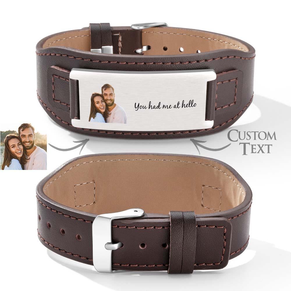 🎇✨Custom Engraved Bracelet Simple Leather Gifts for Men