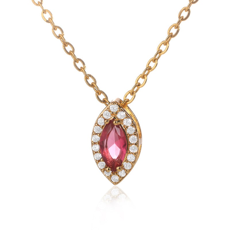 Birthstone Necklace in Gold with Water Drop Pendant