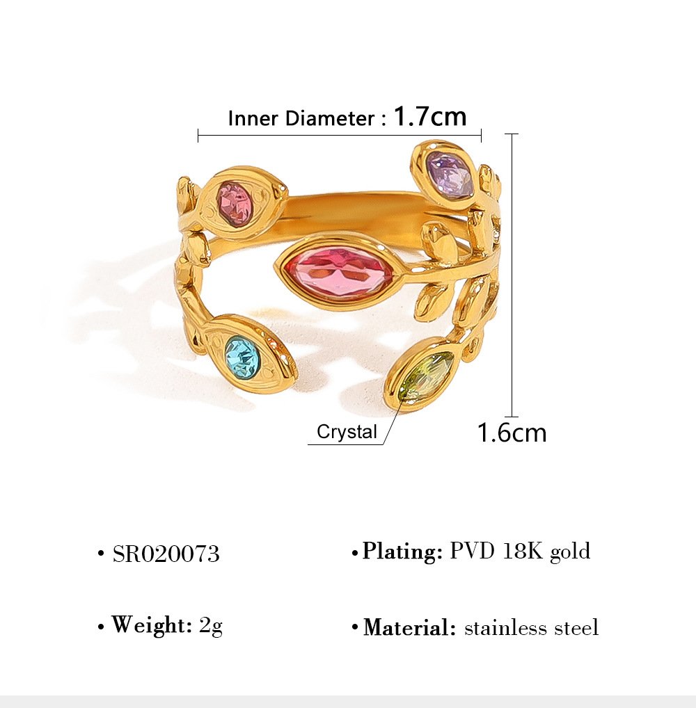 Fashionable colorful leaf ring(🔥Buy One Get One Free)