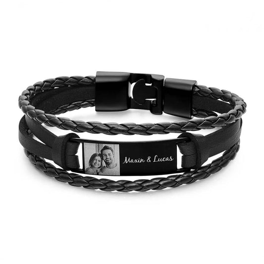 🎇💕Leather Engraved Bracelet Best Gifts for Him