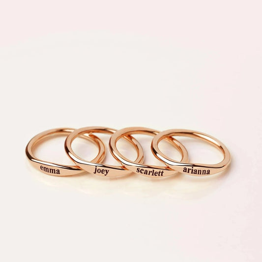 Custom Delicate Name Ring • Custom Stacking Rings • Skinny Custom Ring
