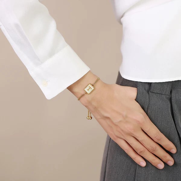 Square Initial Bracelet