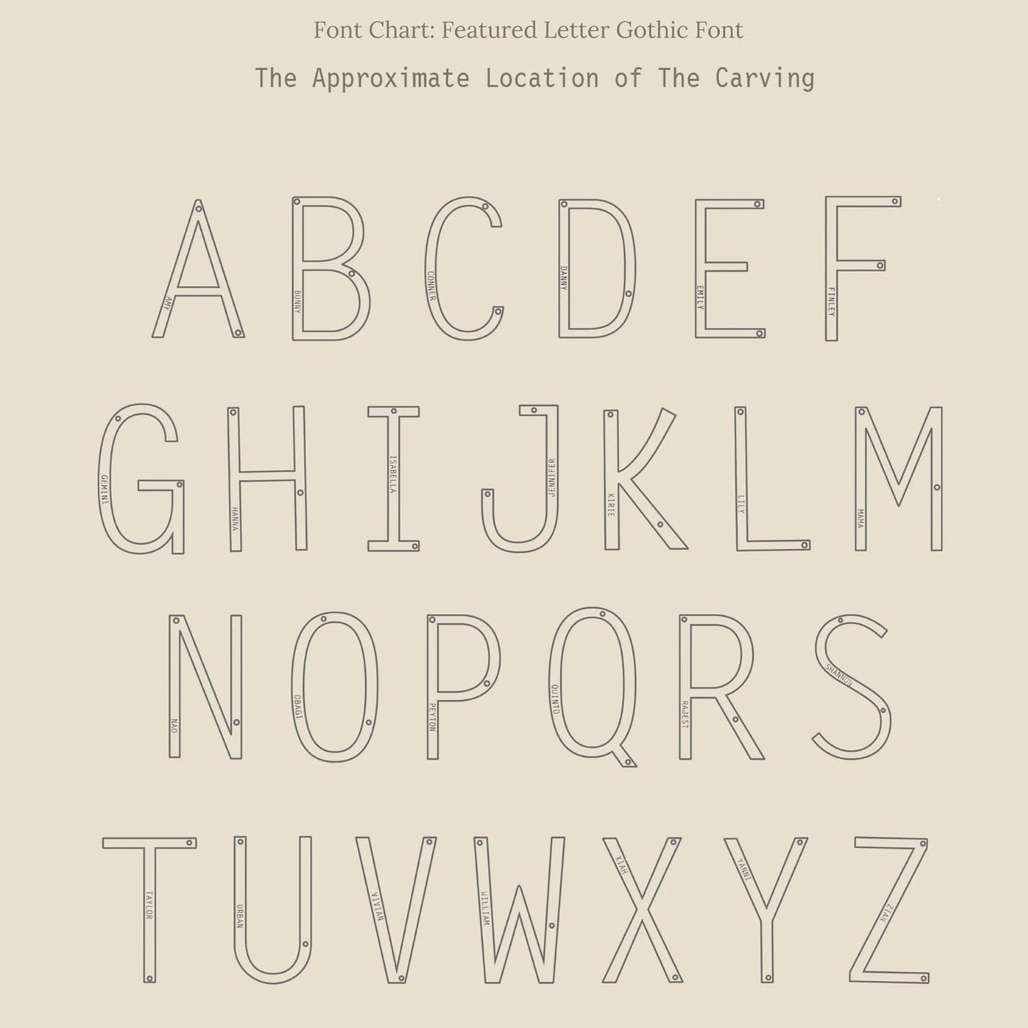 Engraved Large Letter Name Necklace