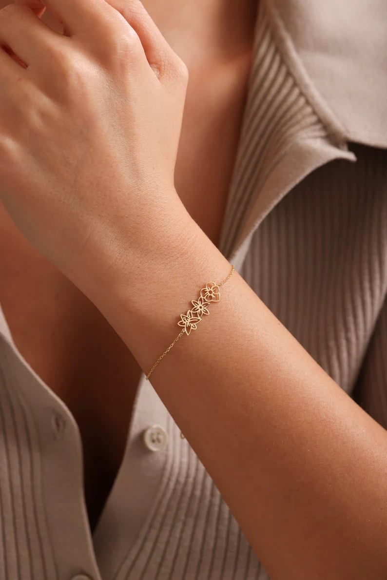 Birth Flower Bracelet-Meaningful Gifts