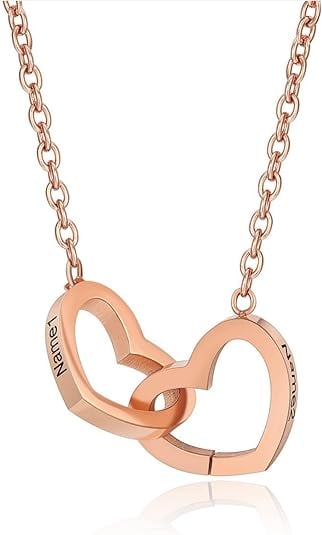 Custom Double Heart Necklace