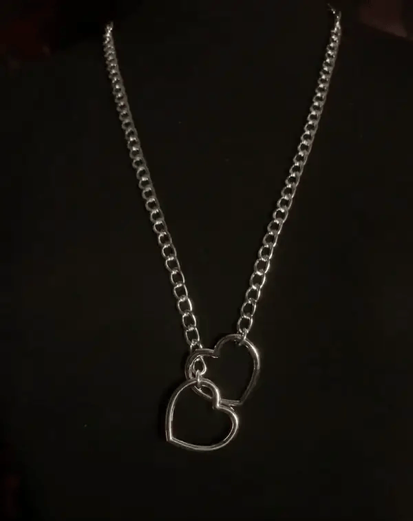 Slip Chain Heart Choker