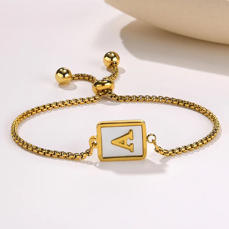 Square Initial Bracelet