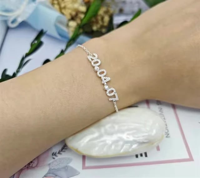 Personalized Number Zircon Bracelet