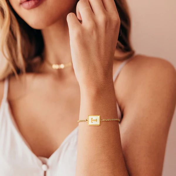 Square Initial Bracelet