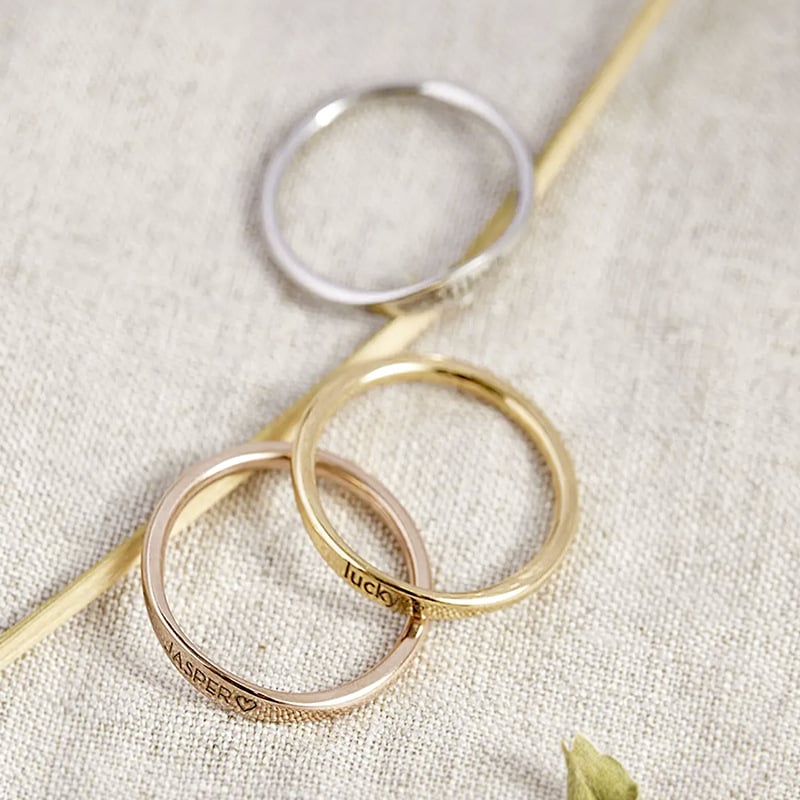 Custom Delicate Name Ring • Custom Stacking Rings • Skinny Custom Ring