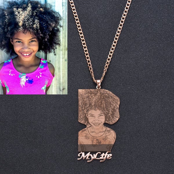 Custom Photo Engraved Pendant Necklace