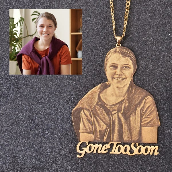 Custom Photo Engraved Pendant Necklace