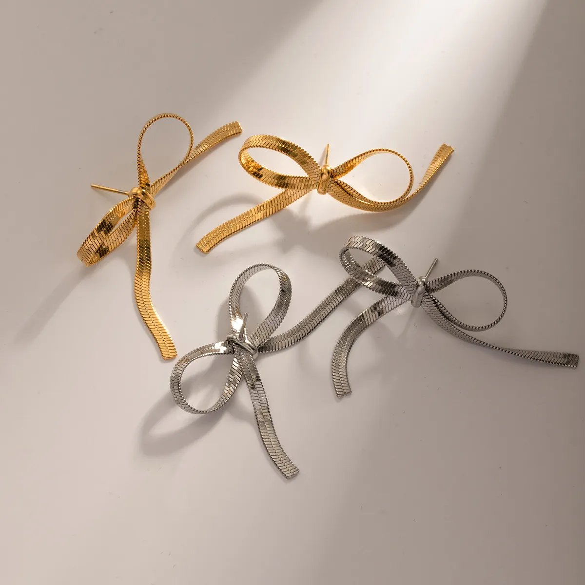 Bow Dangle Drop Tassel Earrings And Necklace