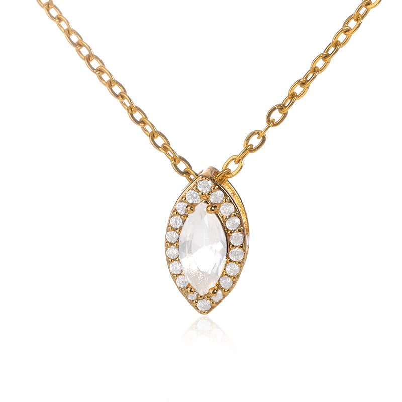 Birthstone Necklace in Gold with Water Drop Pendant