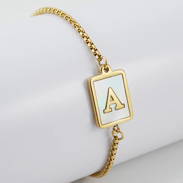 Square Initial Bracelet