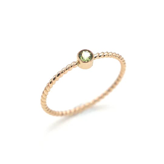 Birthstone and Initial Ring Set