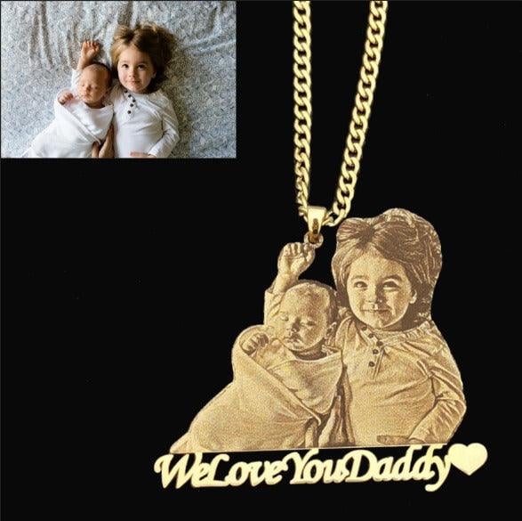 Custom Photo Engraved Pendant Necklace