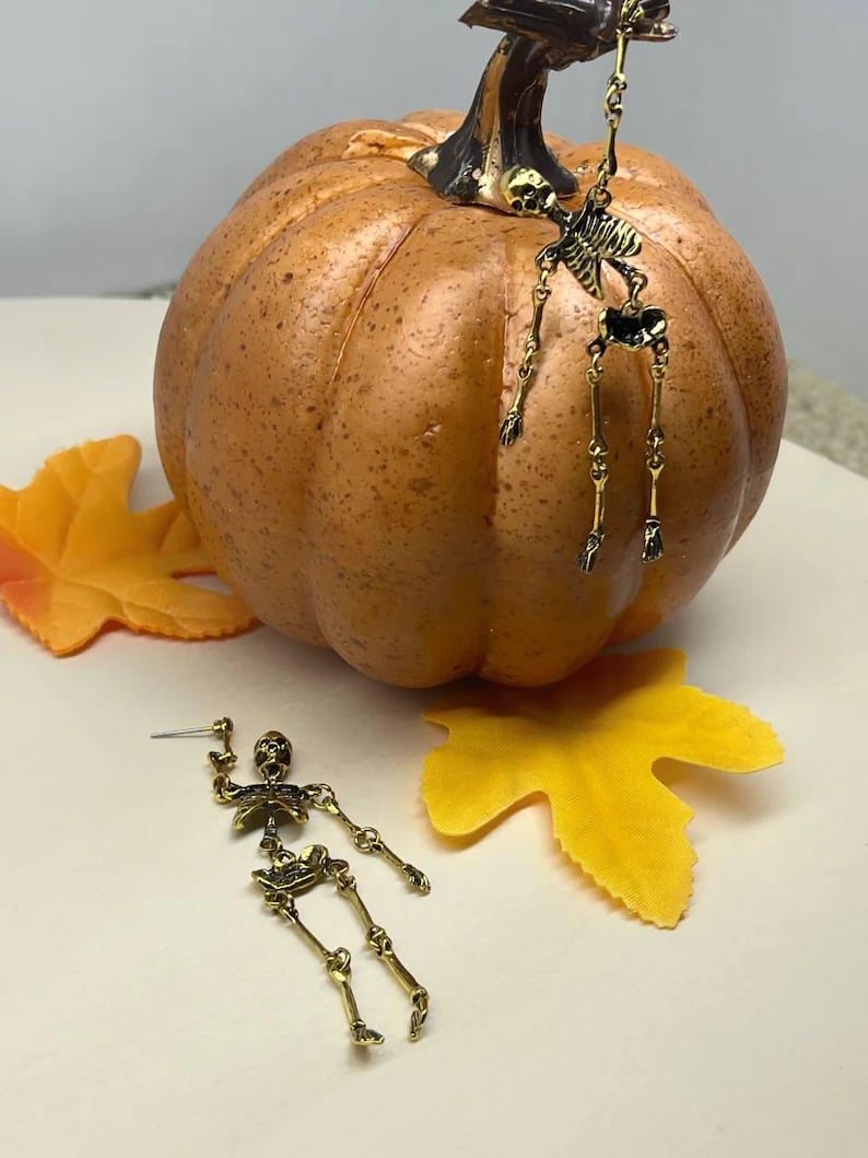 Gold Skeleton Earrings