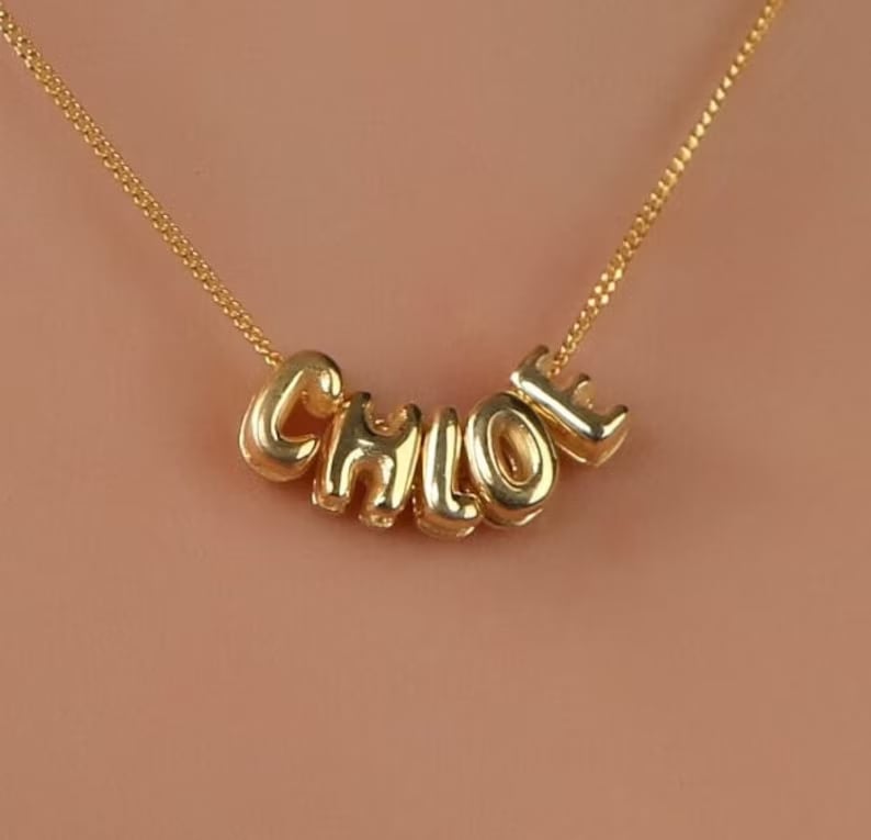 Pretty Party Girl Bubble Letter Necklace
