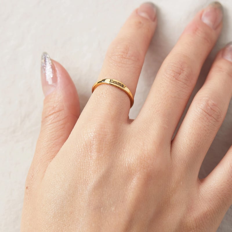 Custom Delicate Name Ring • Custom Stacking Rings • Skinny Custom Ring