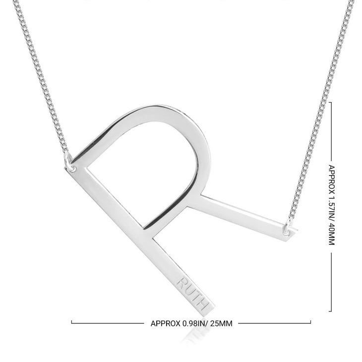 Engraved Large Letter Name Necklace