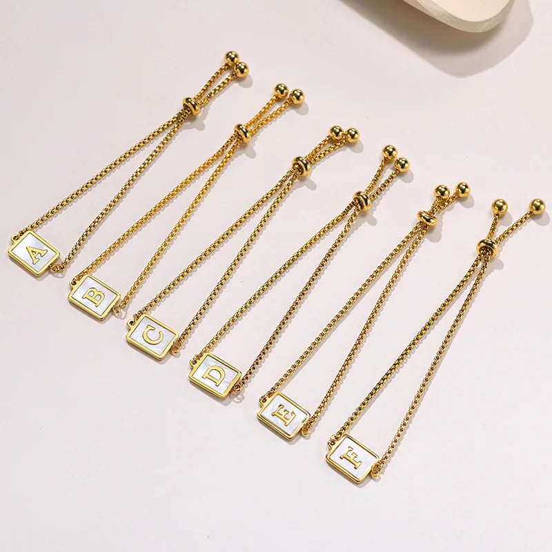 Square Initial Bracelet