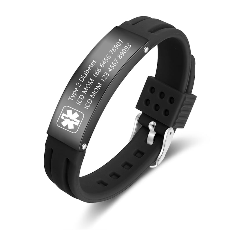 🏃‍♂️♥Sport Emergency ID Bracelet,Personalized Medical Alert Bracelet for Men