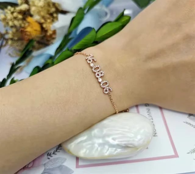 Personalized Number Zircon Bracelet