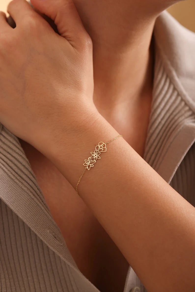 Birth Flower Bracelet-Meaningful Gifts