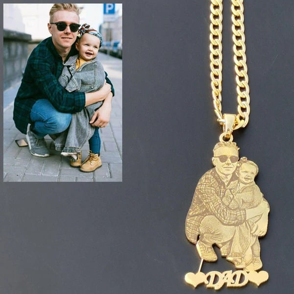 Custom Photo Engraved Pendant Necklace