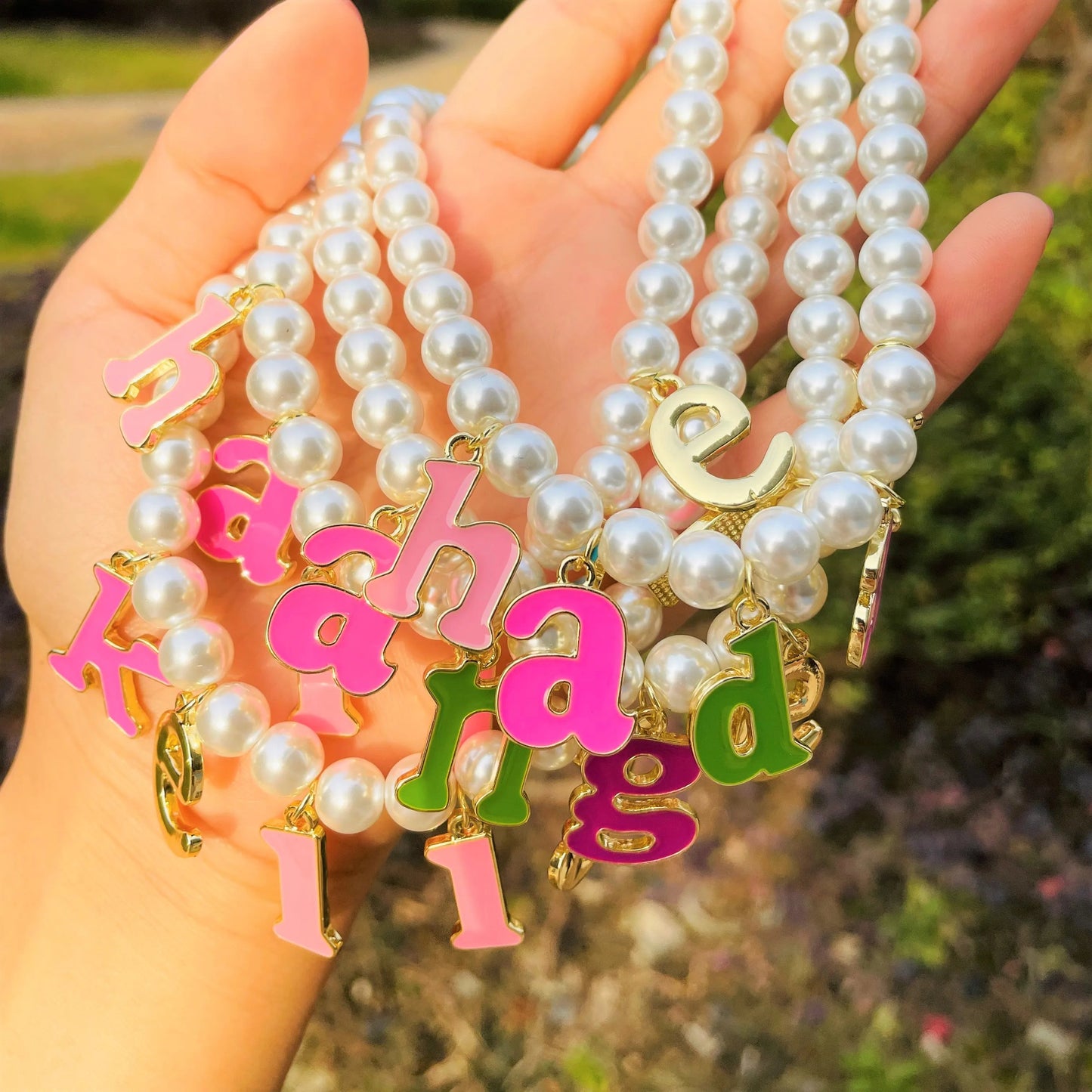 Custom 26 Letters Pearl Necklace