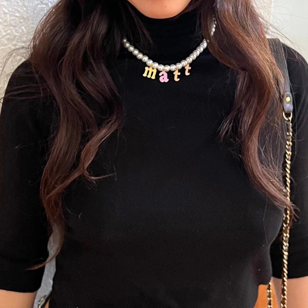 Custom 26 Letters Pearl Necklace