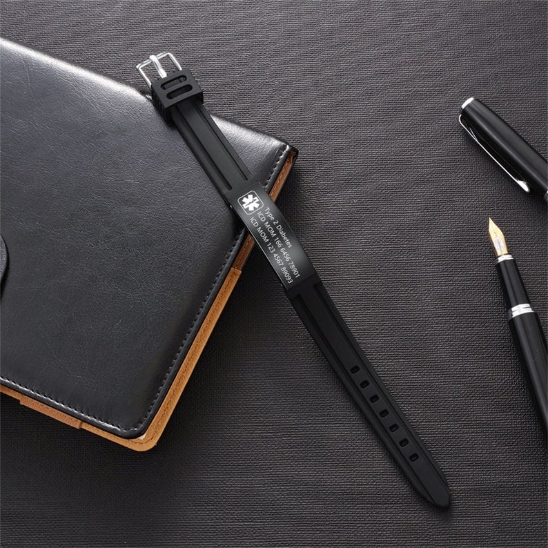 🏃‍♂️♥Sport Emergency ID Bracelet,Personalized Medical Alert Bracelet for Men