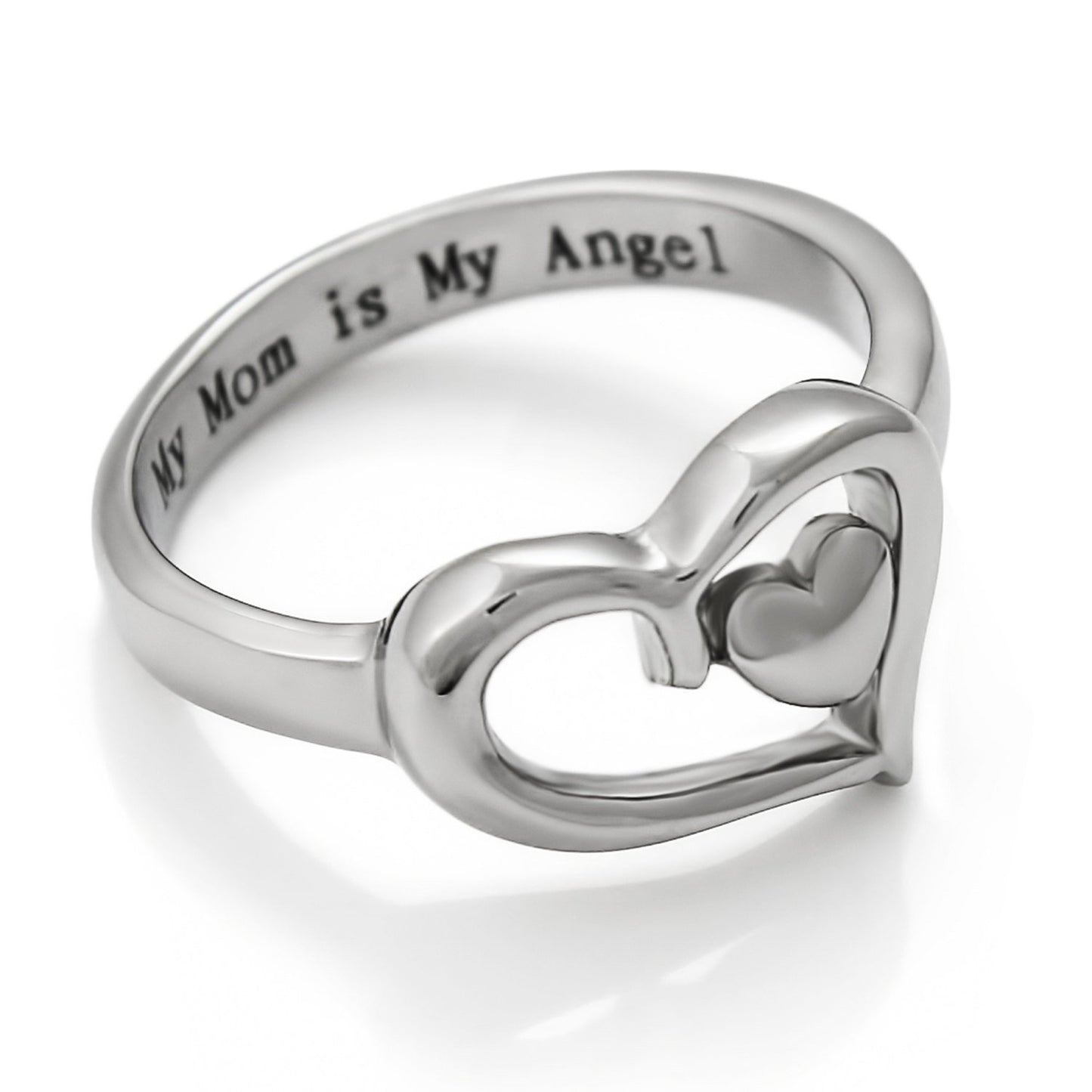 Love Engraved Ring 💗"My Mom is My Ange"Mother's Day Gift