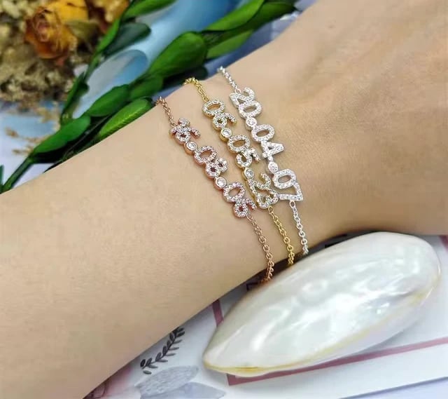 Personalized Number Zircon Bracelet