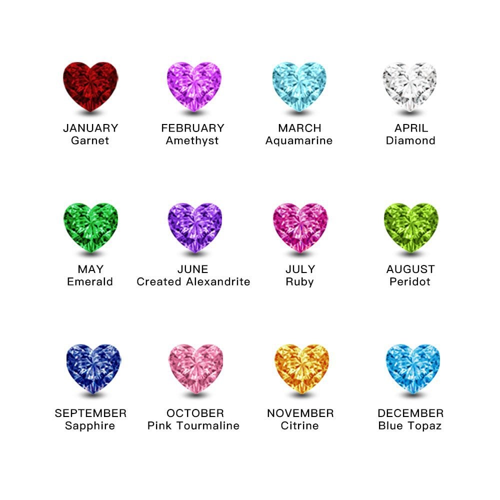 Personalized Heart Birthstone Ring