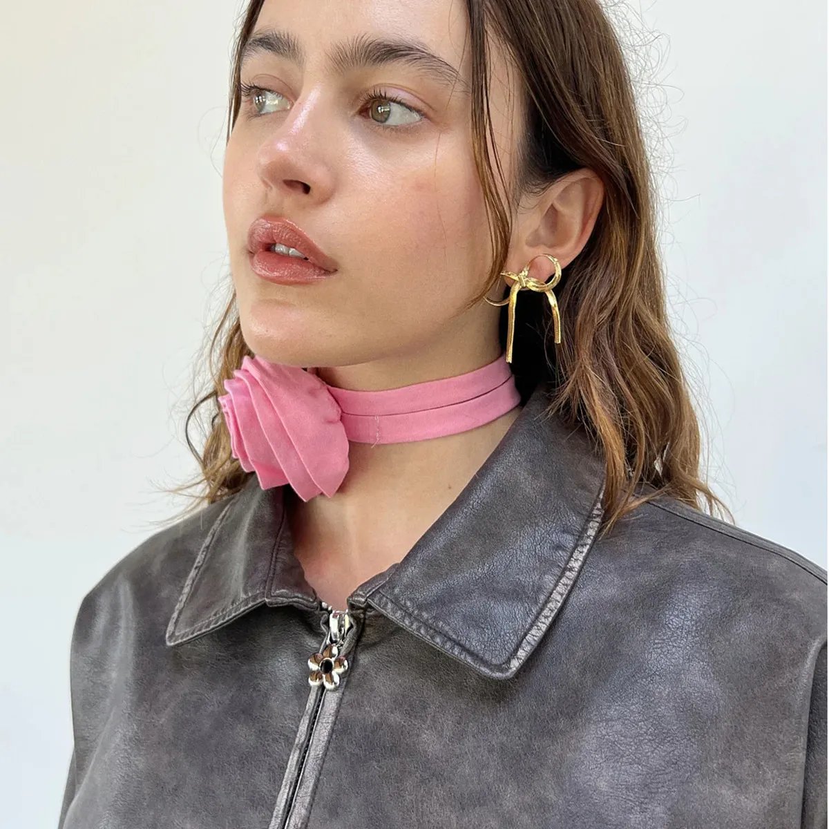 Bow Dangle Drop Tassel Earrings And Necklace