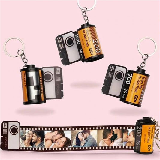 Custom Colorful Camera Roll Keychain Romantic Personalized Gifts