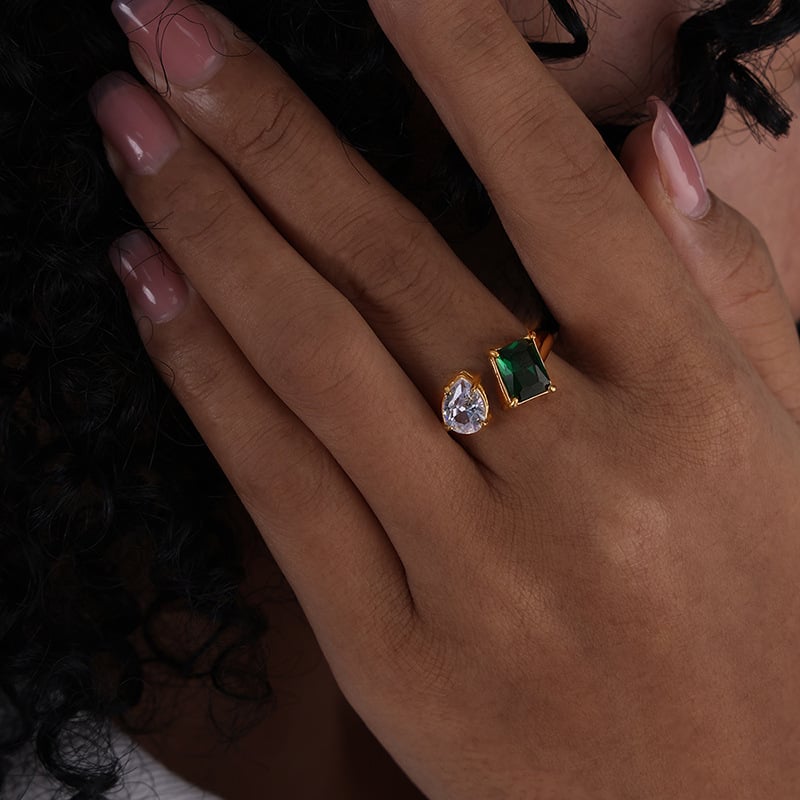 💎Simple Plain Ring For Women Geometric Zircon Finger Rings💍Female Party Jewelry