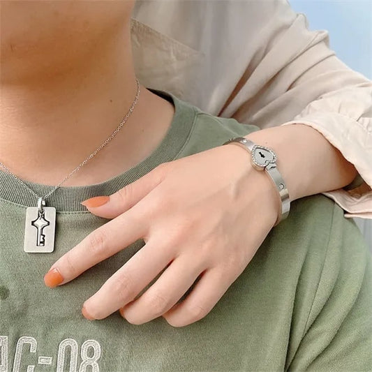 🔑💗Key to My Heart Couple Key Necklace and Love Lock Bracelet