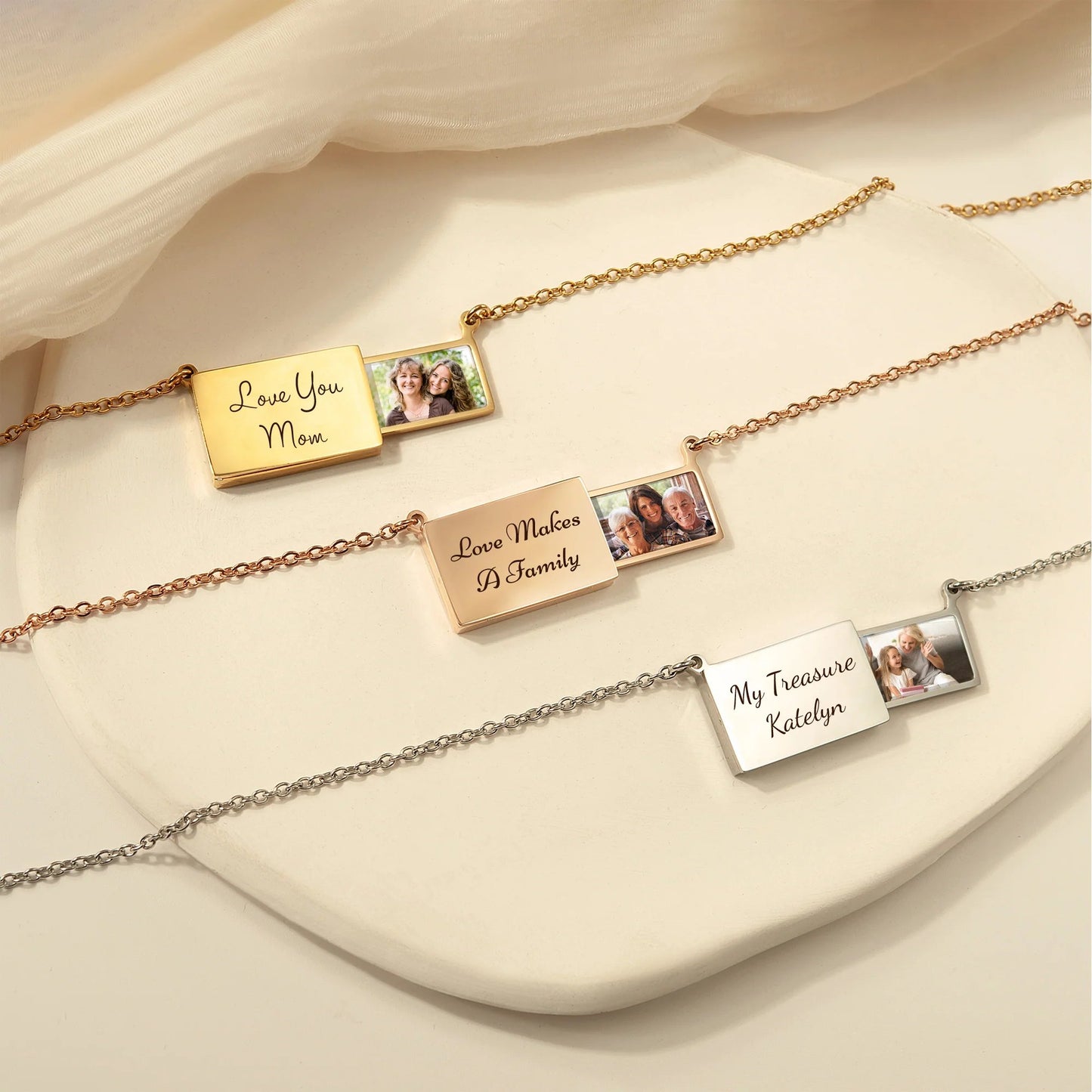 Personalized Handmade Envelope Charm Photo Necklace