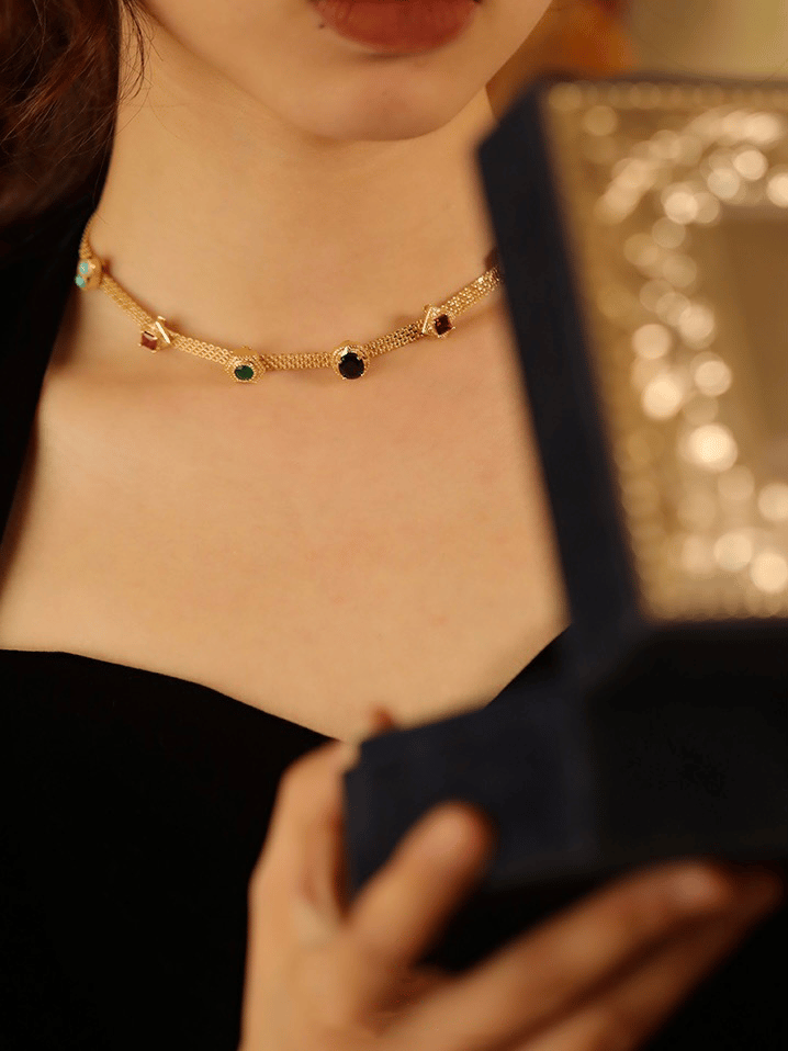 Medieval Vintage Style Necklace Set | 24k Gold Plated