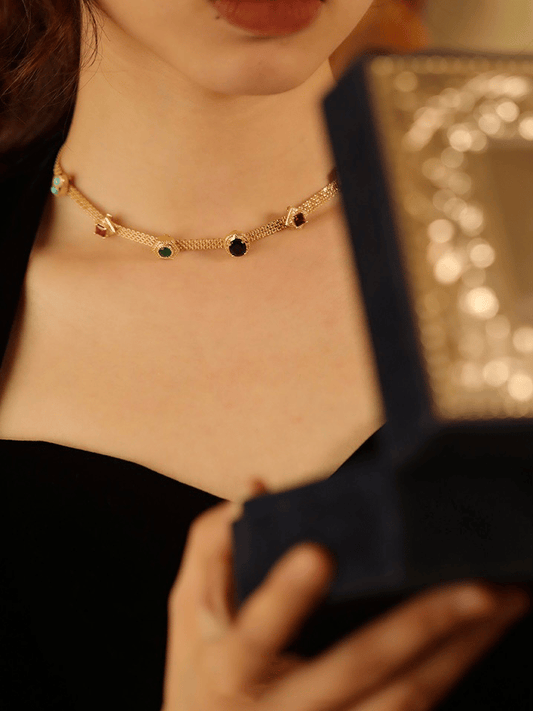 Medieval Vintage Style Necklace Set | 24k Gold Plated