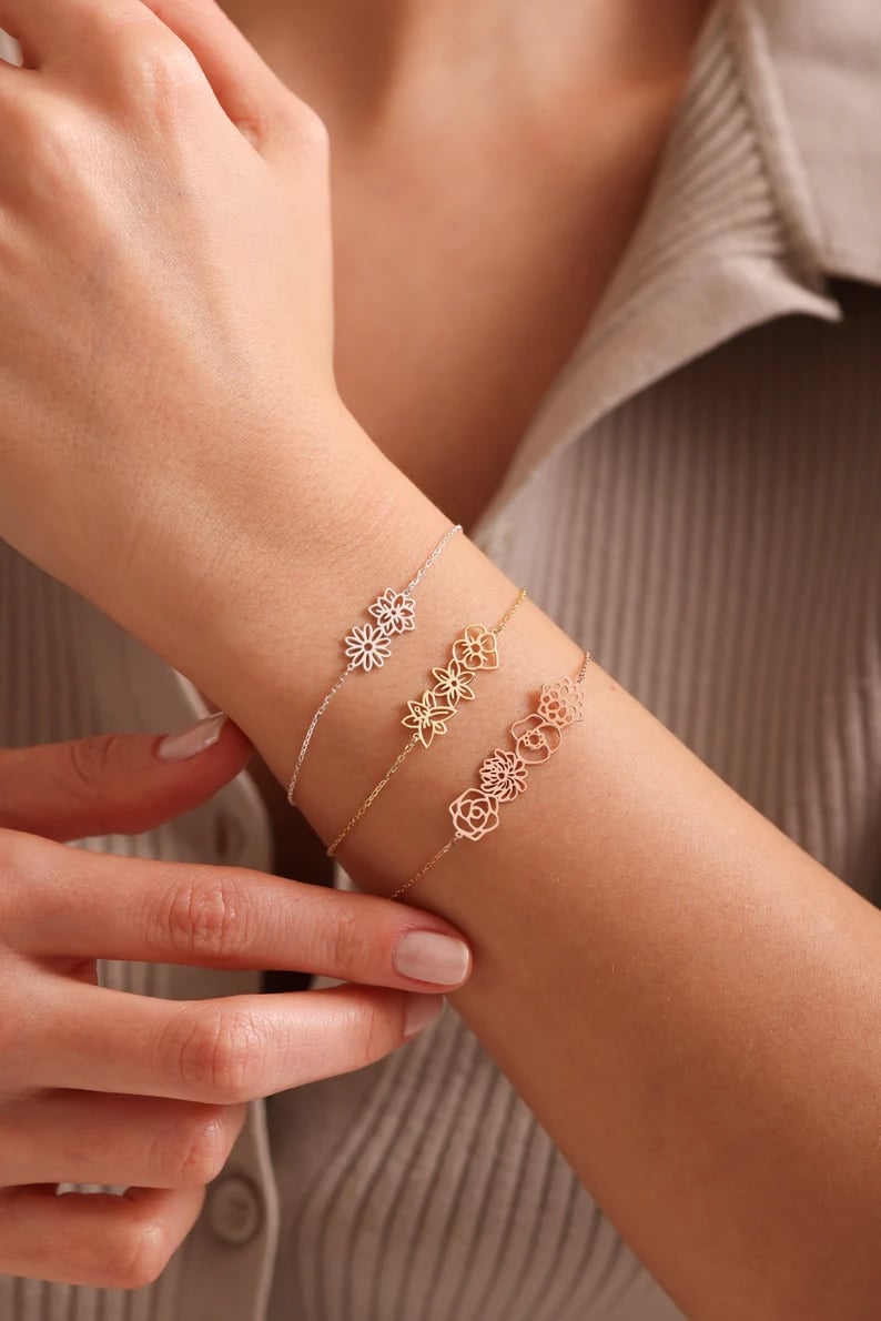 Birth Flower Bracelet-Meaningful Gifts