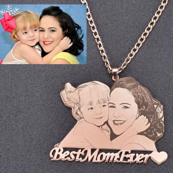 Custom Photo Engraved Pendant Necklace