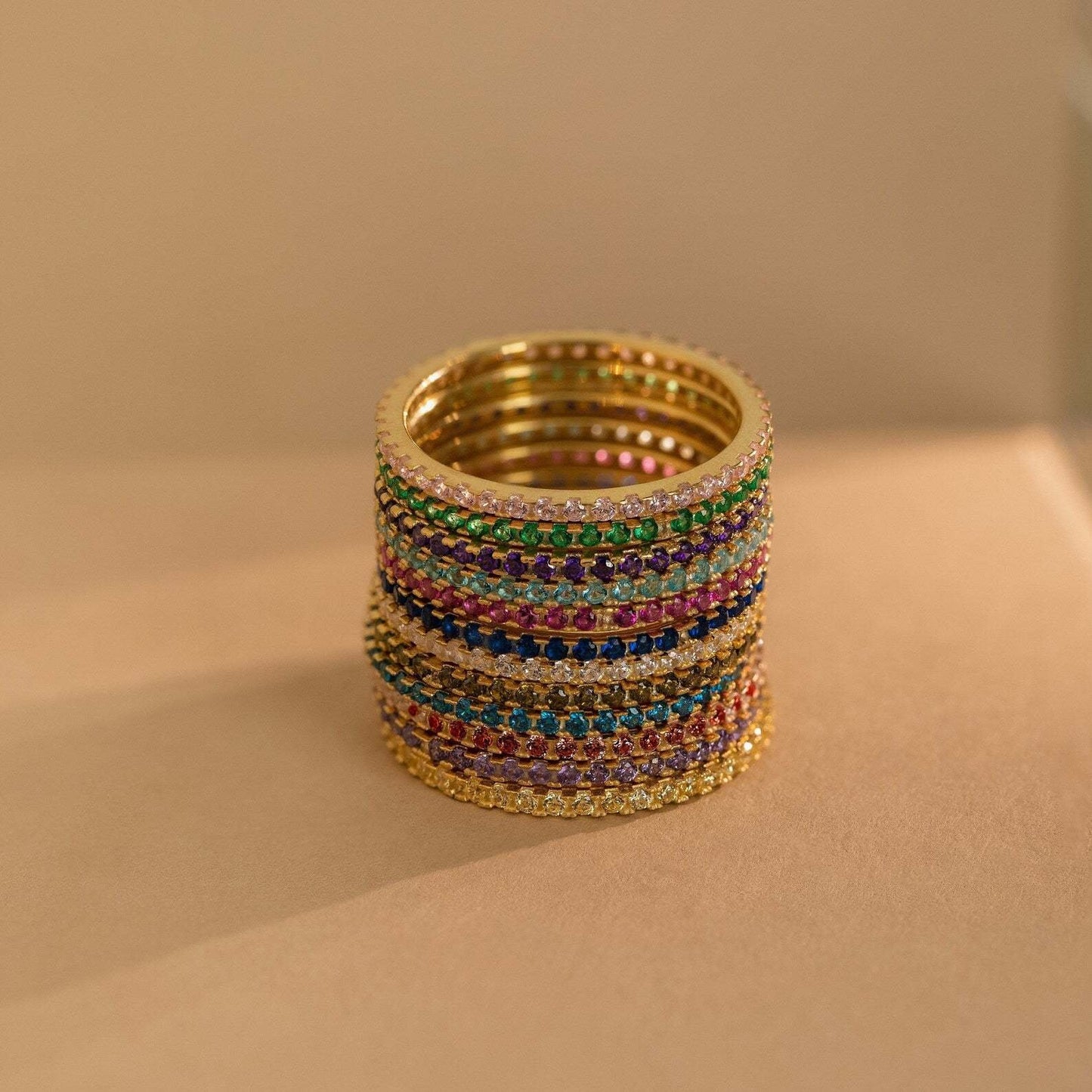 Eternity Birthstone Ring - Custom Multi Gemstone Ring